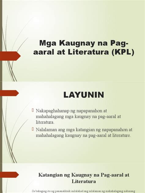 mga kaugnay na pag aaral at literatura|MGA Kaugnay NA Literatura AT PAG .